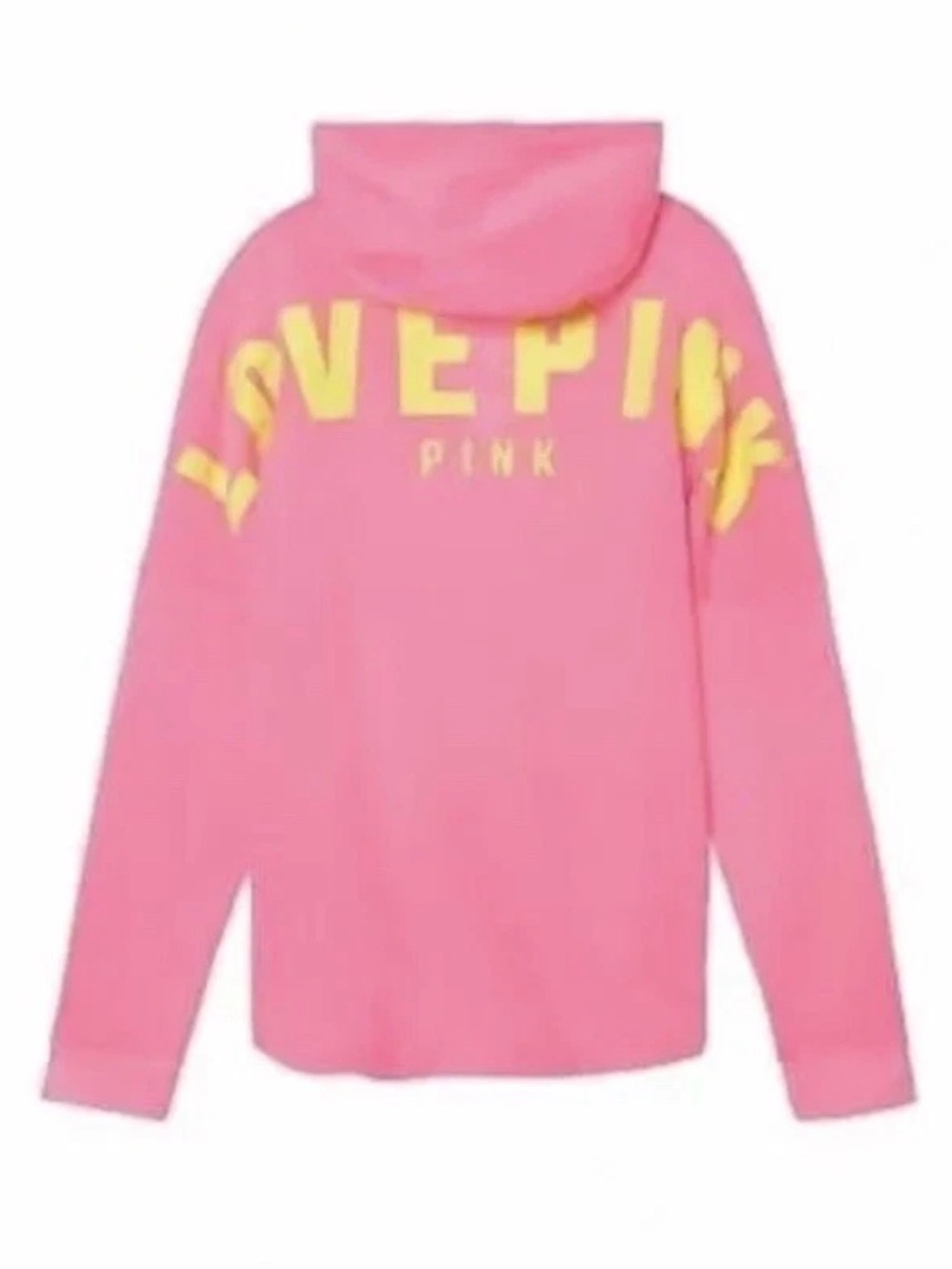VS Pink Criss Cross Pink Tunic Hoodie Yellow Logo S